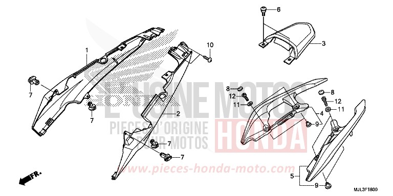 MOULURE DE SIEGE von NC750X "Meca" CANDY ARCADIAN RED (R305) von 2014